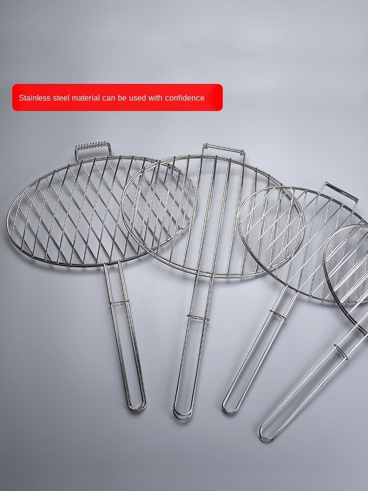 Grilled Fish Clip Stainless Steel Grilled Fish Rack Grilled Fish Mesh Clip Barbecue Wire Plywood round Barbecue Tools Commercial