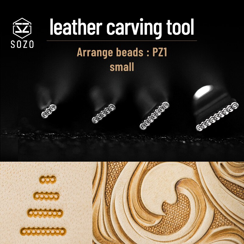 SOZO PZ1 Leather Carving tool Bar Grounders Small Size 3/5/7/9 Hole Craft Embossing Stamps Saddle Making 304 Stainless Steel