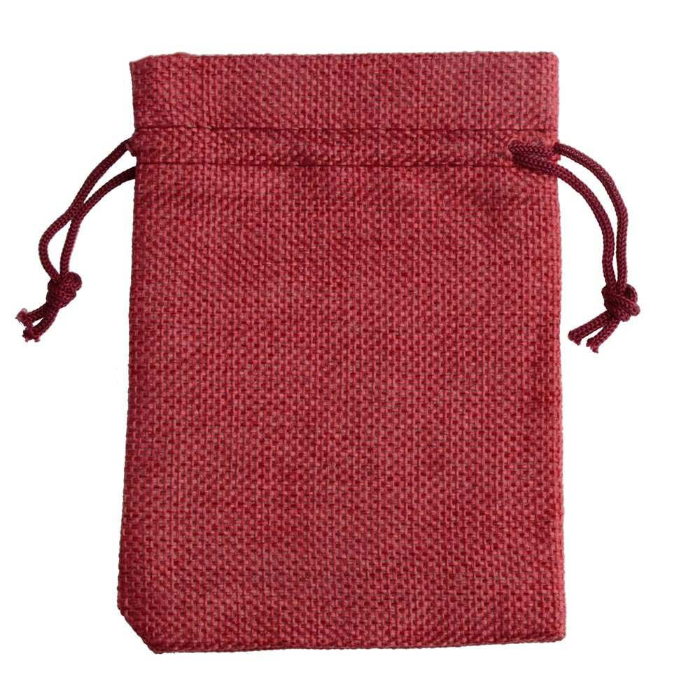 25 Stks/partij Trekkoord Jute Jute Zak Vlas Tassen Sieraden Verpakking Zakken Voor Bruiloft Snoep Tas Kan Afdrukken Logo: S / Roze