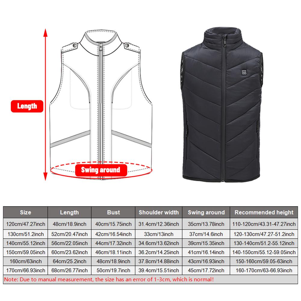 Children's Heated Vest Winter Jacket USB Charging Teenagers Heated Vest Warm Running Outdoor Wear Safety Intelligent Keep Warm