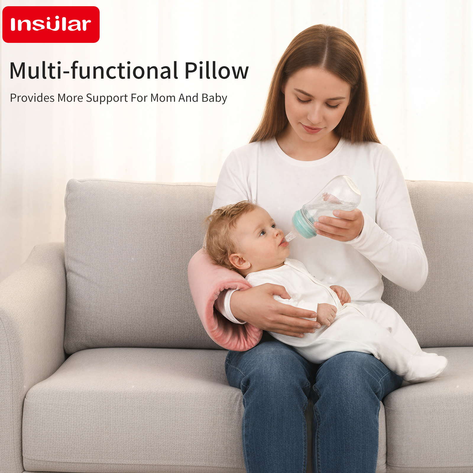 Breastfeeding Pillow Baby Breastfeeding Device Maternal Waist Support Cushion Hands-Free Anti-Spitting Soothe Inclined Pillow