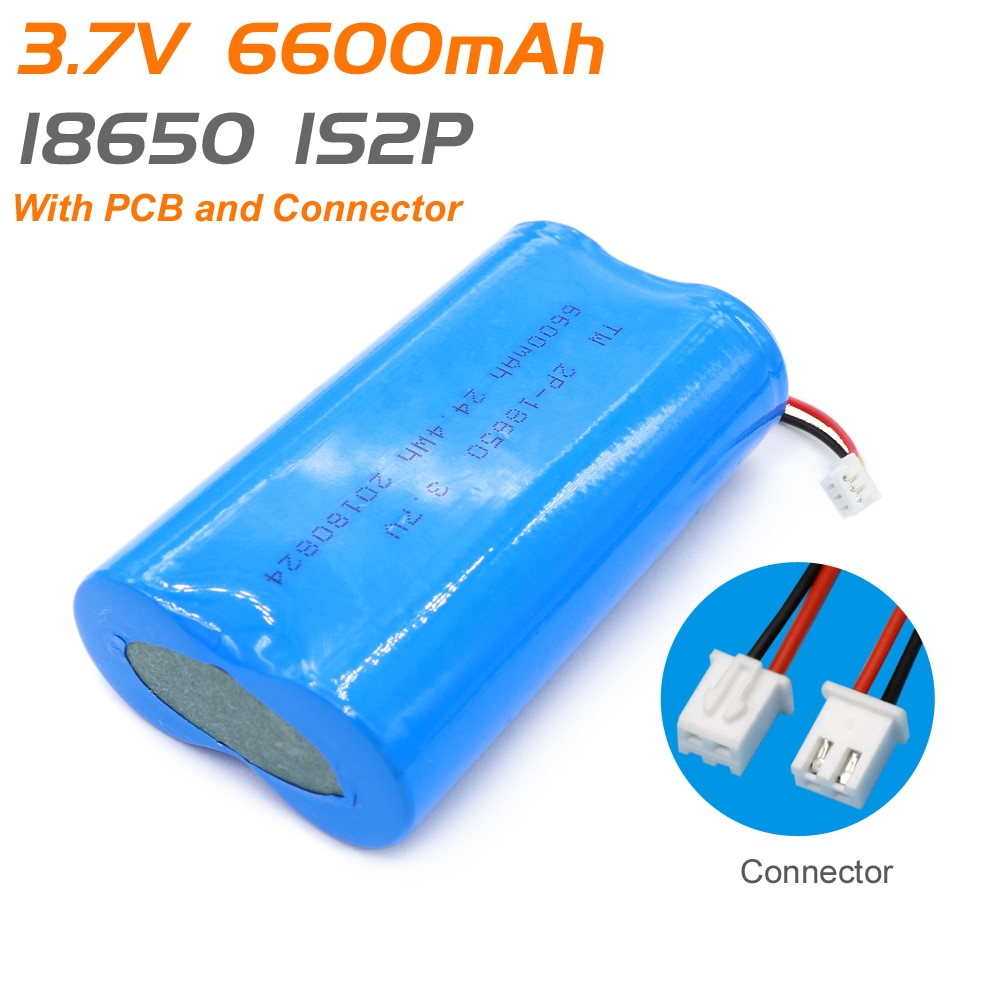 1s2p 18650 6600 Mah Lithium Batterijen 3.7 V 18650 Li-Ion Oplaadbare Batterij Met Draden En Jst-Xh 2Pconnector