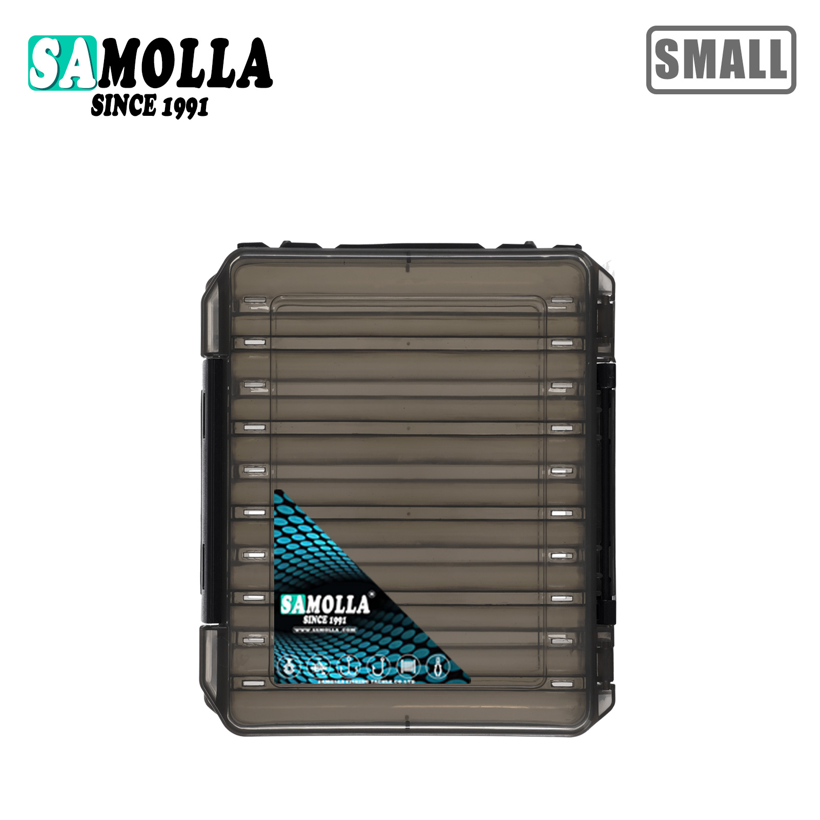 dubbelzijdige kunstaasdoos viscompartimenten plastic accessoires opslag visgerei container case verstelbare organizer: Black