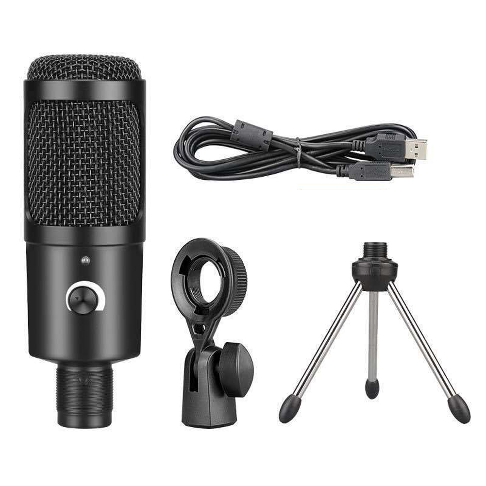 Desktop Singing Home Office Accessories Adjustable Angle Live Broadcast USB Microphone Chatting Recording Clear Sound Capacitive