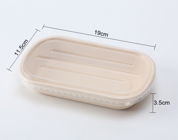 10 PCS Bento Box Eco-Friendly Lunch Box Food Container Disposable Pulp Microwavable Dinnerware Home Healthy Material Lunch Box: Brown / 10pcs