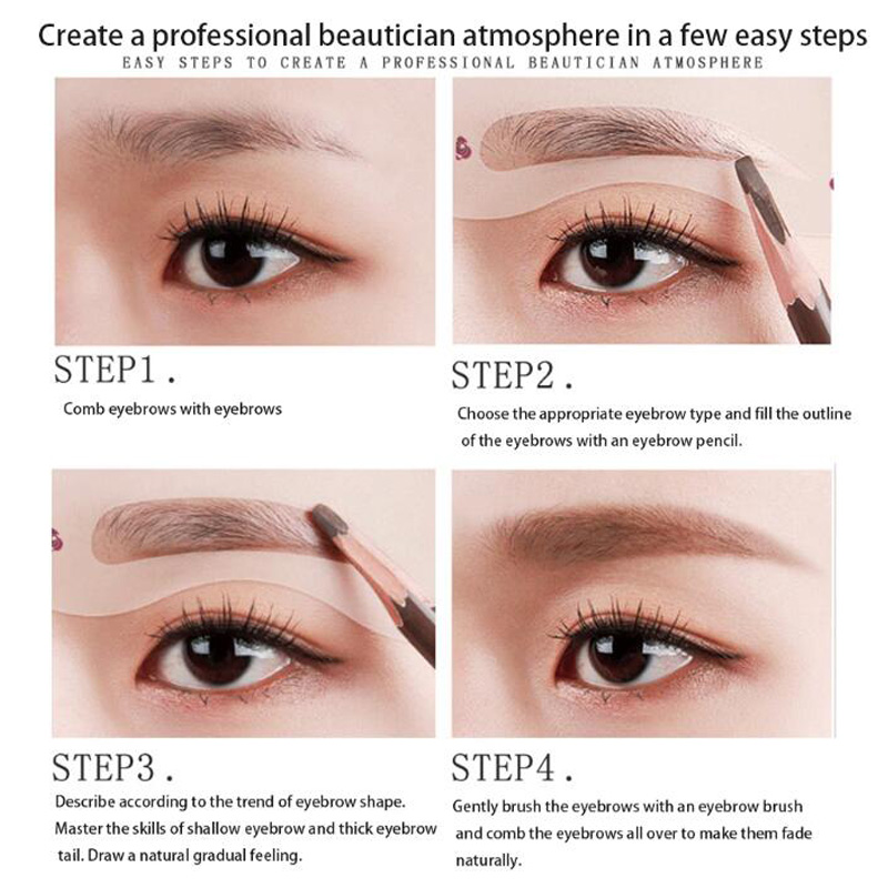 10 -teiliges augenbrauen-stempel- und schablonenset, augenbrauenschablonen, augenbrauenformer-set, make-up-werkzeug für frauen