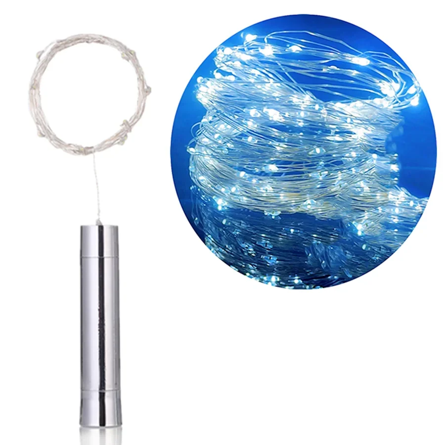 1/2/3M LED botella de vino corcho luz estrellada cadena batería fuente de alimentación para Festival decoración navideña alambre de cobre luz nocturna: Blanco frío / 350 W
