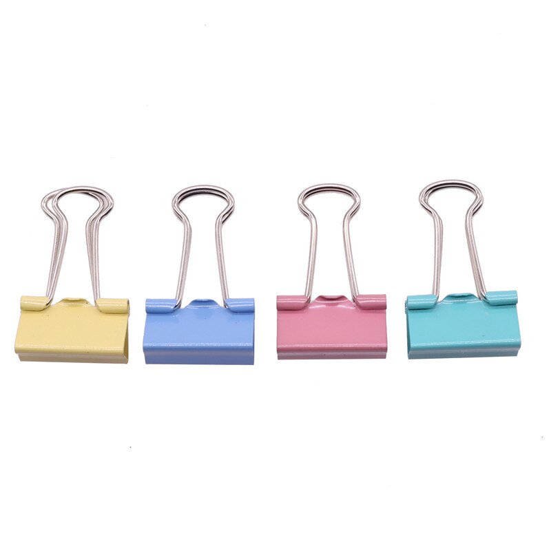 Clip de Metal plegable para sujetar papeles, pinzas de agarre negro para oficina, escuela, papelería, documentos, 10/20 piezas