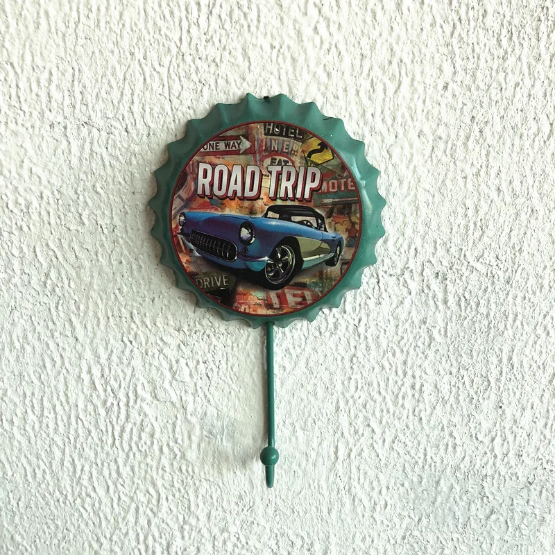 Ganchos de pared para cafetería, gancho decorativo para decoración de Bar, botella de cerveza Retro, colgador de hierro para colgar abrigos, accesorios bonitos para decoración del hogar y Bar: Verde militar