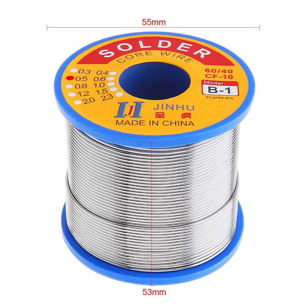 60/40 B-1 500g 0.5mm-2.0mm No-clean Rosin Core Solder Wires with 2.0% Flux and Low Melting Point for Electric Soldering Iron