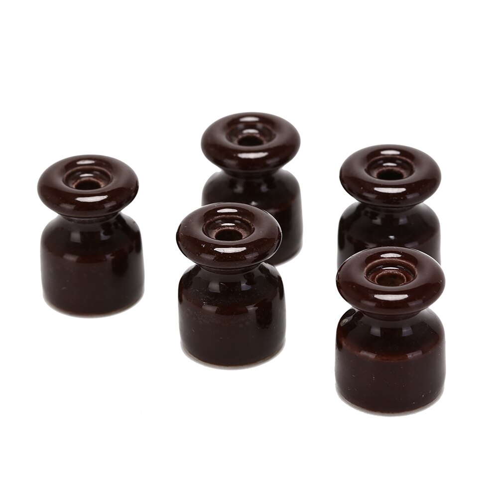 Isolant électrique en porcelaine, pour câblage mural, isolant en céramique haute fréquence, 5 couleurs, 5 pièces/lot: Khaki