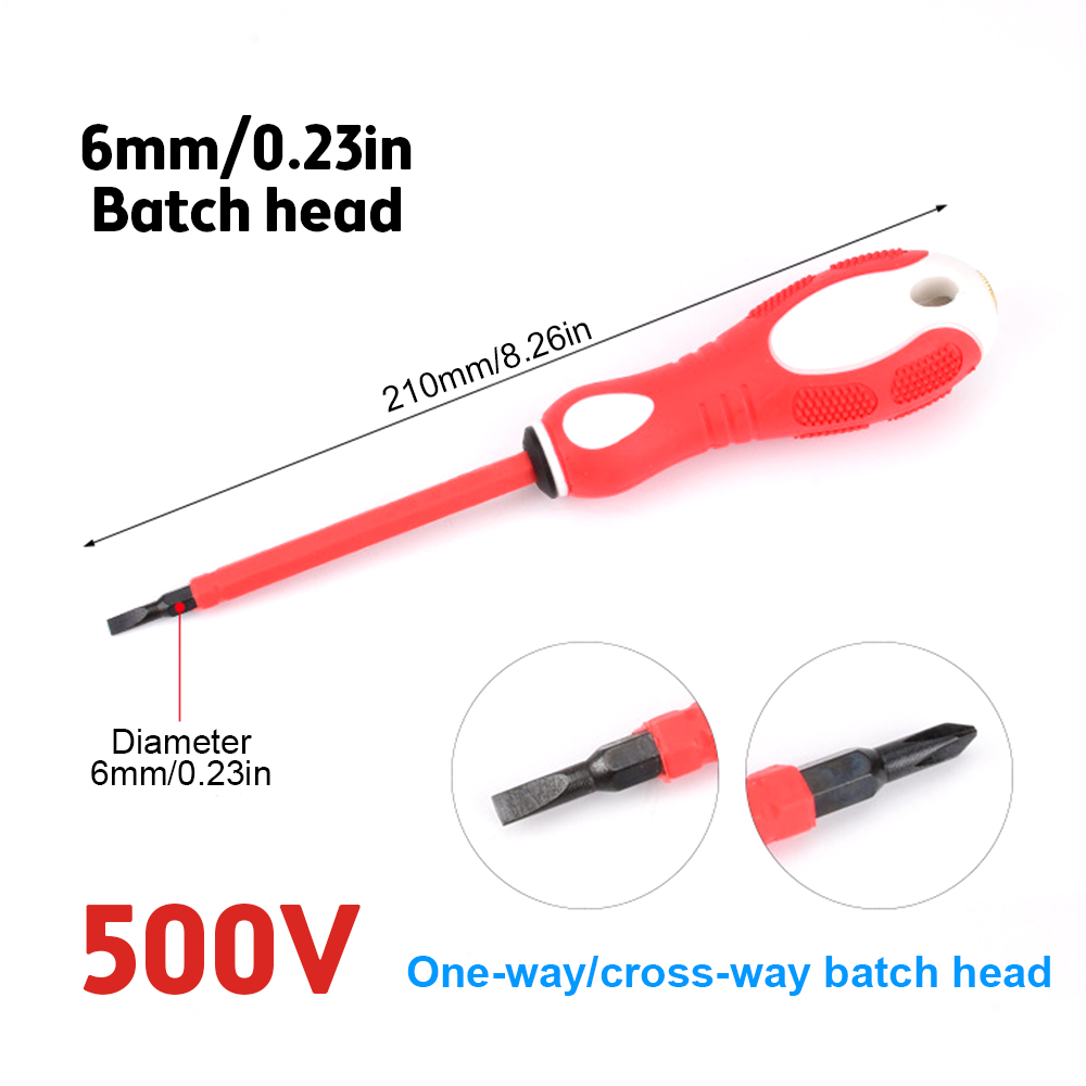 50V-500V Dual Head Screwdriver Electrical Tester Pen 2 in 1 Voltage Detector Tool ABS Screwdriver Test Pencil Tools: Red