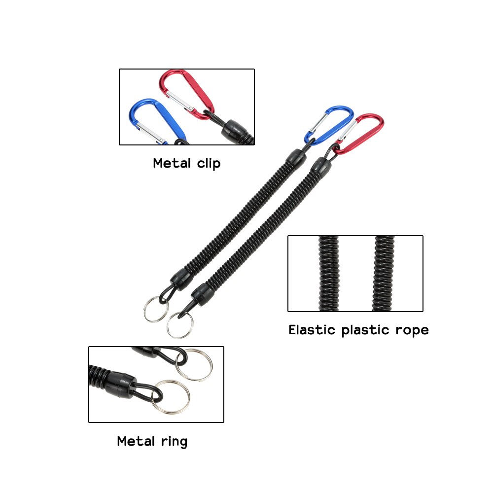 Protector de cuerda con bobina para pescado, 2 uds., 1,4 m, varilla de polo de pescado, cuerda elástica, herramienta de aparejos de pesca