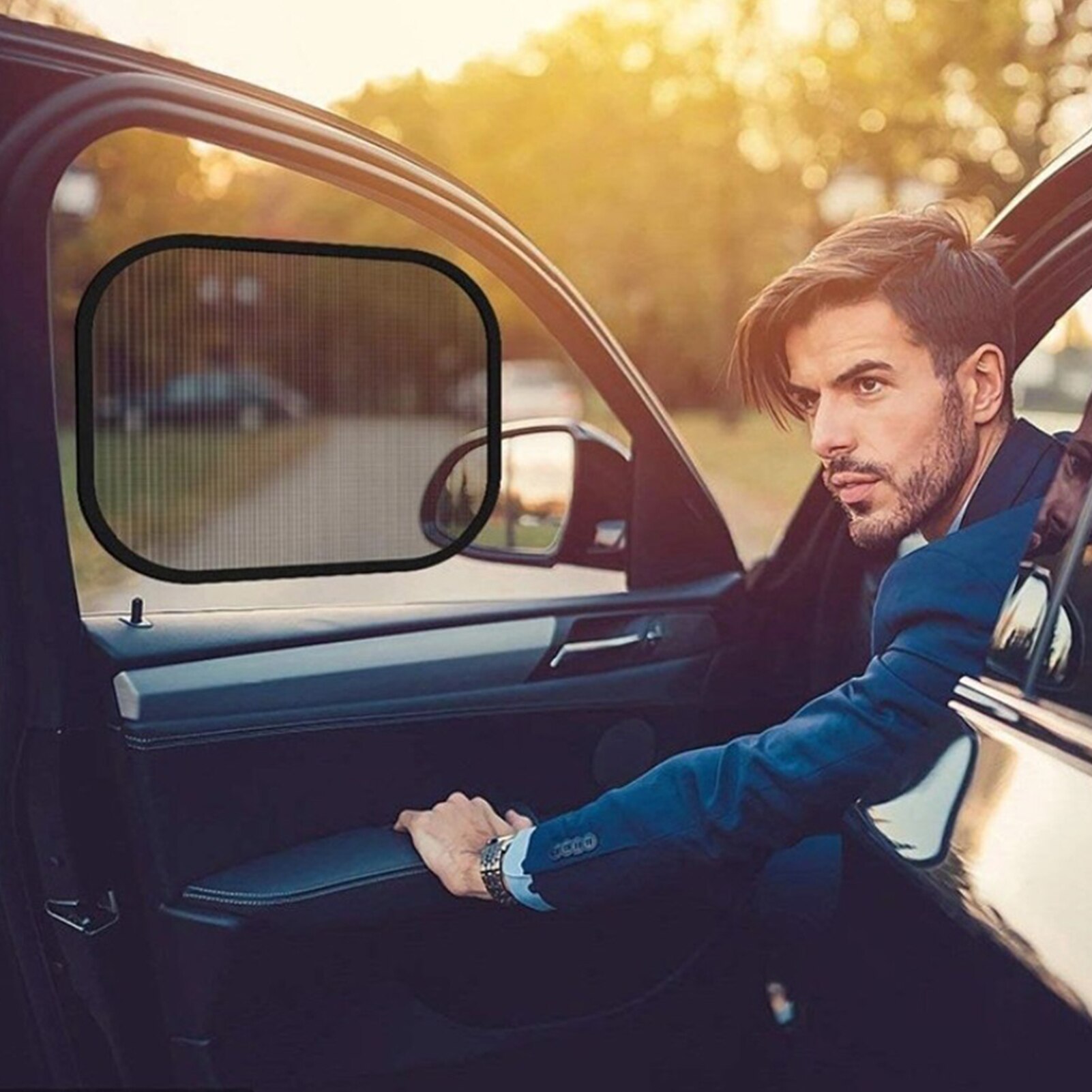 2pcs Car Window Sunshade Protection Sticker Sunscreen Film Stickers Cover Car Sunroof Window Film 50 X 30 Cm