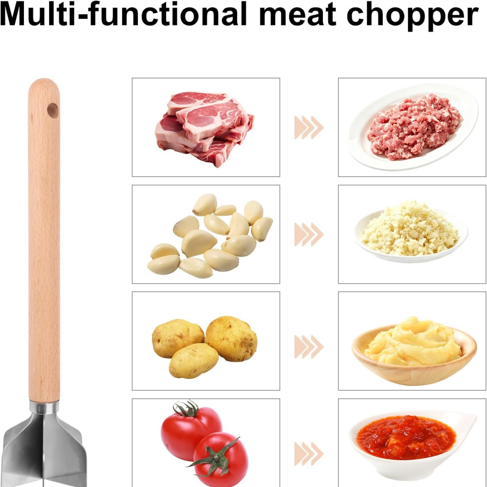 304 stainless steel meat cutter, 11 inches, hamburger meat grinder, suitable for kitchen cooking and potato puree making