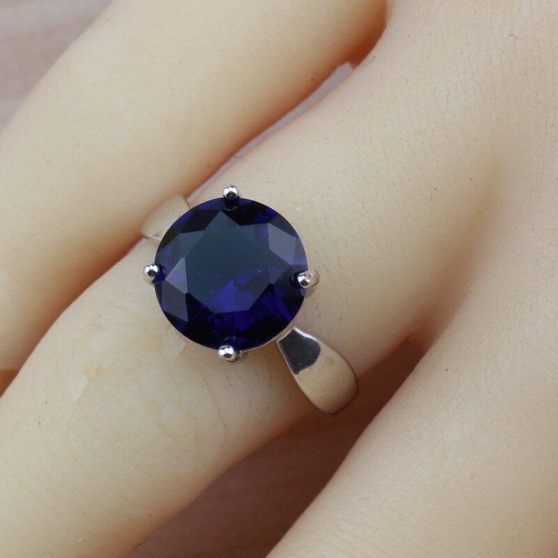 Zilveren kleur met natuurlijke stenen cz ronde blauwe sieraden sets voor dames kostuumaccessoires en gratis sieradendoosje