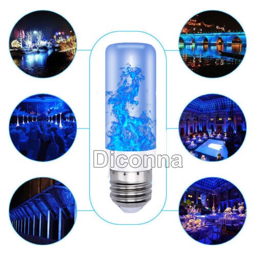 4 Modes E27/26 LED Flame Effect Fire Light Bulb Flickering Lamp Decor