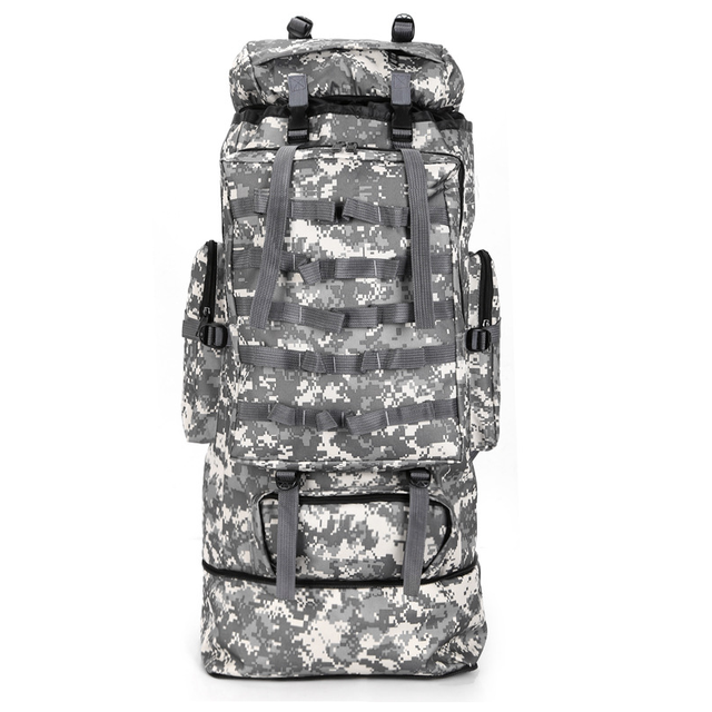 Fengtu 100L Grote Wandelen Klimmen Rugzakken Camouflage Softback Rugzak Voor Mannen En Vrouwen Sport Tassen Camping Reizen Rugzak: Light gray