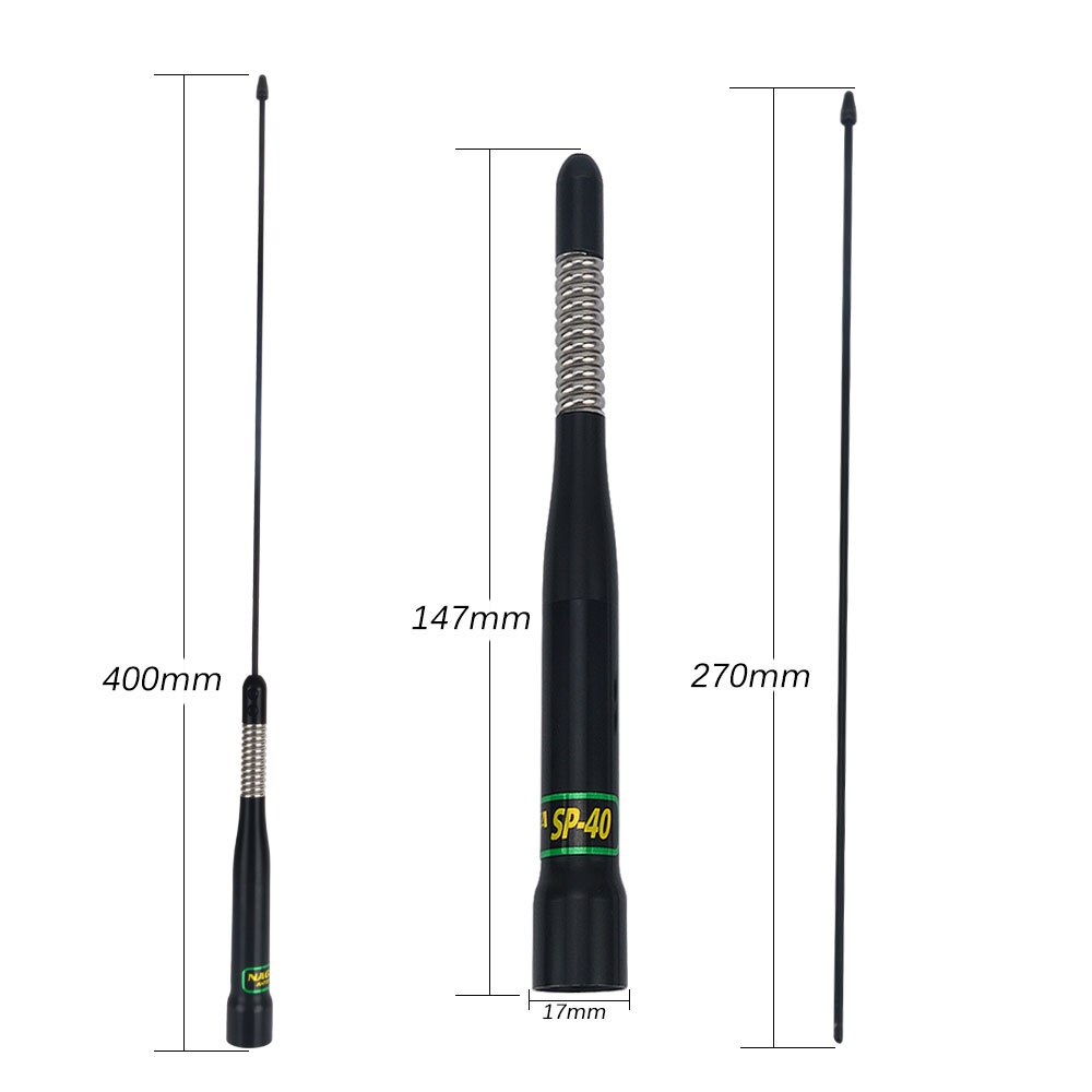 Original NAGOYA SP-40 Car Mobile Two Way Radio Antenna VHF UHF Dual Band 144/430 MHz 2.15/5 dB High Gain UHF PLug PL-259 Black