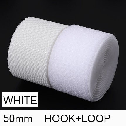 Ruban de fixation en tissu Nylon, 1 mètre/paire, Non adhésif, pour bricolage, accessoires de couture: 1M 50mm  white