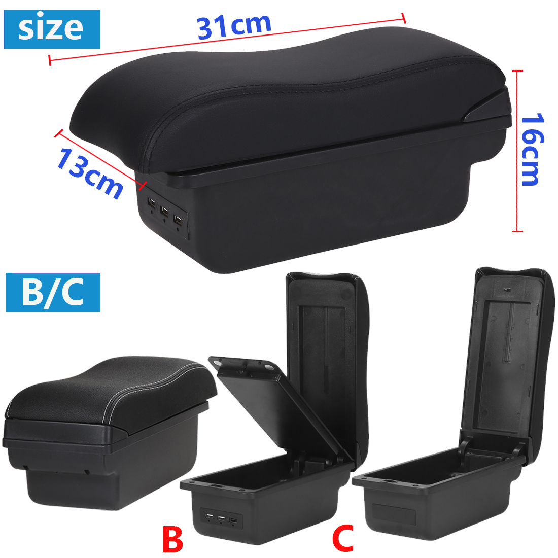 Voor FORD EcoSport Armsteun Doos -2024 Voor Ford EcoSport Auto Armsteun Opbergdoos Arm Auto Accessoires Retrofit onderdelen interieur