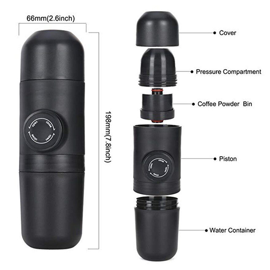 140ml Portable Espresso Machine Travel Camping Coffee Maker Hand-pump Expresso Coffee Machine #0220 A#487