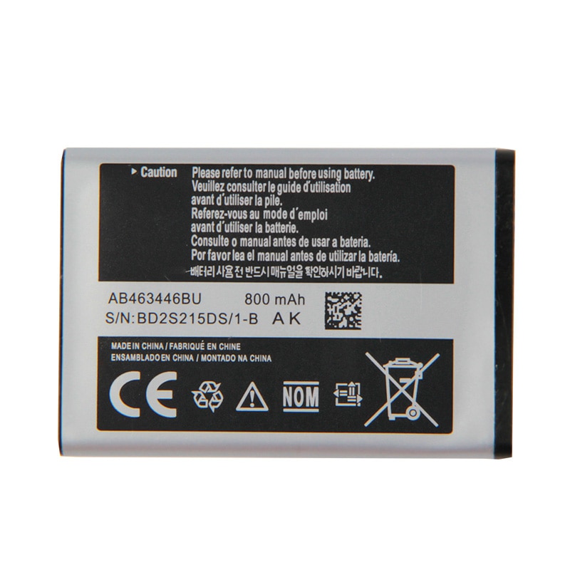 OHD Original Battery AB463446BU AB553446BU For Samsung C3300K X208 B189 B309 GT-C3520 E1228 GT-E2530 E339 GT-E2330 800mAh