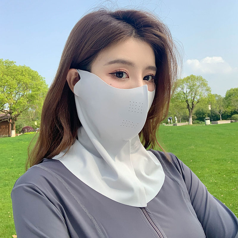 Masque de Protection solaire en soie glacée, UPF50 +, écharpe complète Anti-UV, Anti-poussière, Protection du cou, pare-soleil, masque facial pour cyclisme