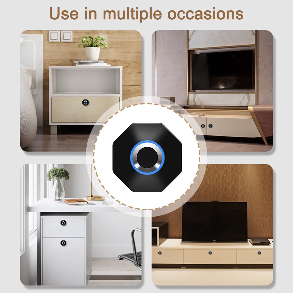 Drawer Intelligent Anti Theft Smart Biometric Home Office File Cabinet Gym Furniture Fingerprint Lock Door Battery Powered