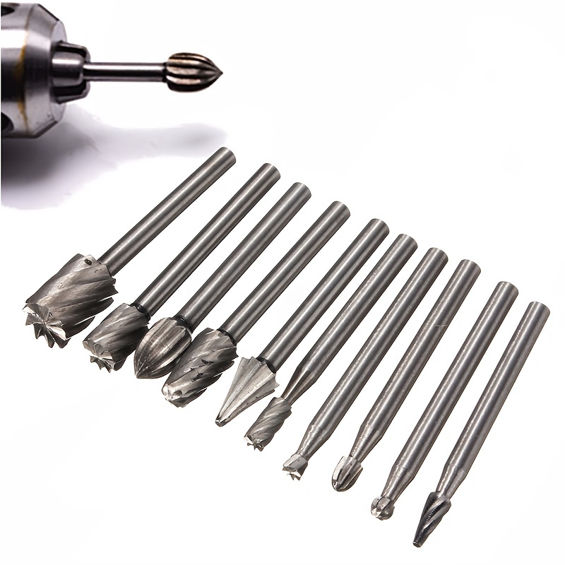 10 stks Set Houtbewerking Carving Frees Voor Dremel Rotary Frezen Rotary File Cutter Houtsnijwerk Gesneden Mes Cutter Tool