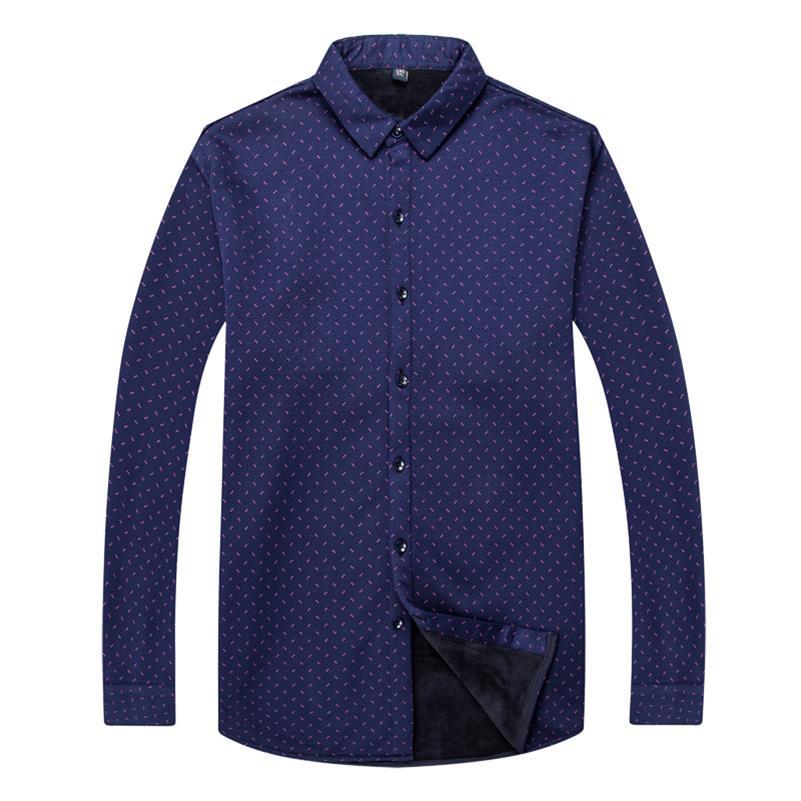 Plus Größe 8XL 7XL 6XL Hemd Männer Winter Kleidung lässig Dicke Warme Shirt Mens Kaschmir Lange ärmeln Vlies thermische Hemden: 1 / 4XL