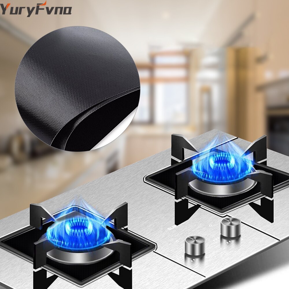 YuryFvna Reutilizáveis Protetor de Tampa Anti-Aderente Fogão A Gás Queimador Do Fogão A Gás Fogão A Gás Protetor Forro Mat Trivet fácil limpo