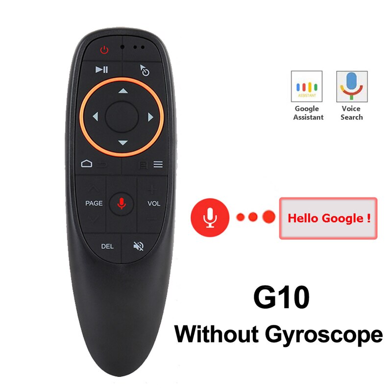Mando a distancia G10s pro para caja Android tv, dispositivo inalámbrico y micrófono con giroscopio, con retroiluminación, Control por voz, 2,4G, IR, aprendizaje