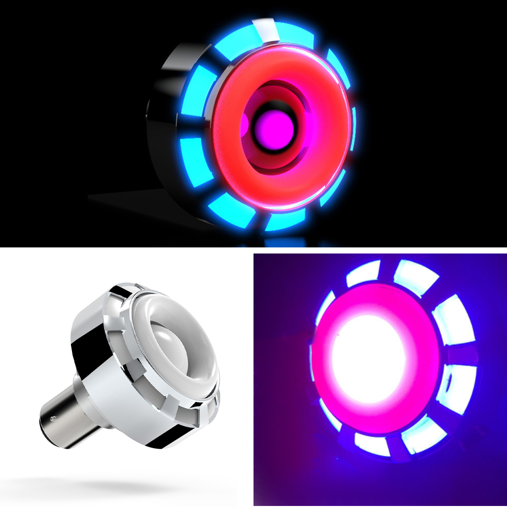 1PC Moto lampe d'avertissement ange oeil Moto phare 1157 frein queue arrière LED Moto lumière Moto accessoires universels: Lavande