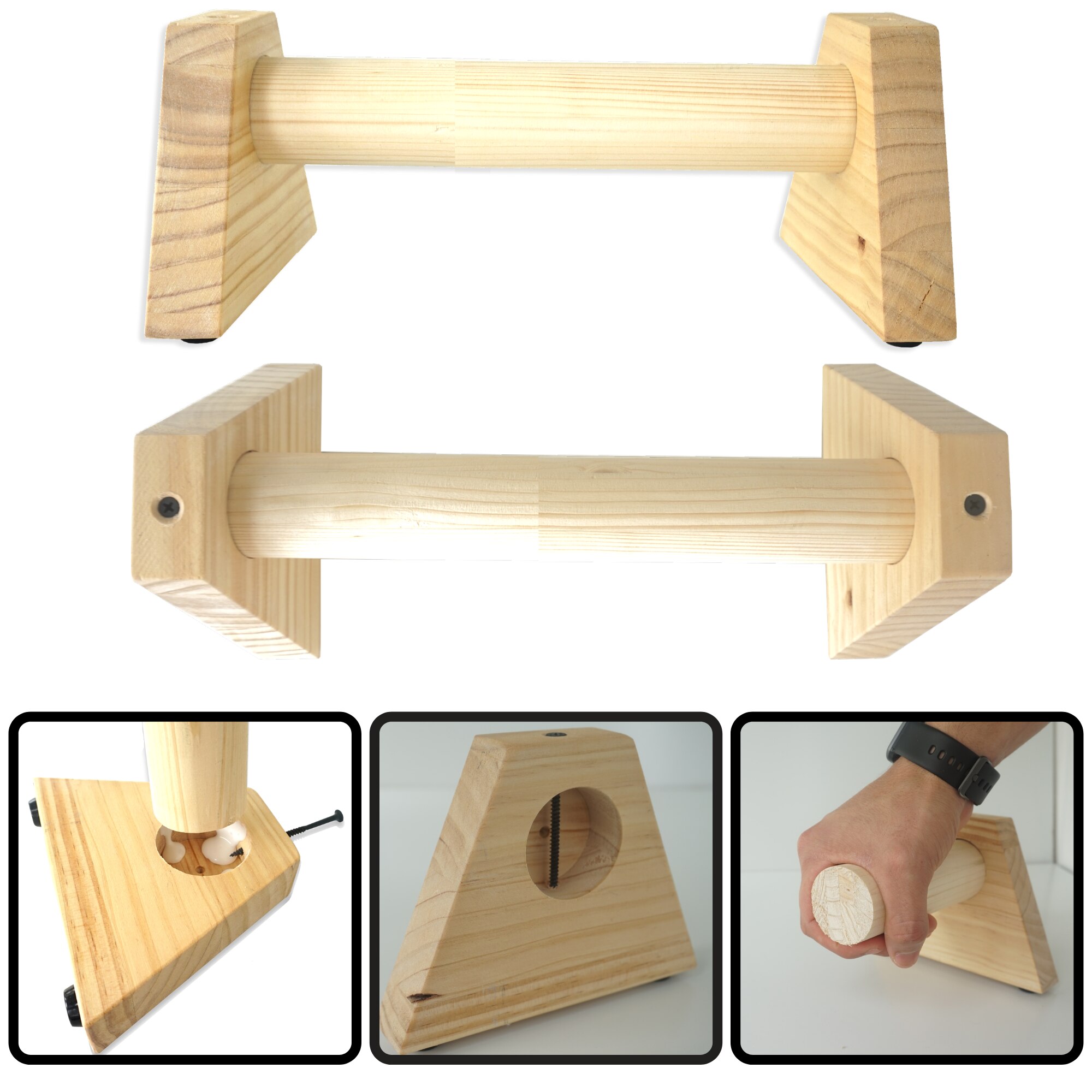 HAND-PRO Paralelas Madera calistenia Paralelas calistenia Madera Super Agarre (45mm) Paralelas Gimnasia | Barras calistenia