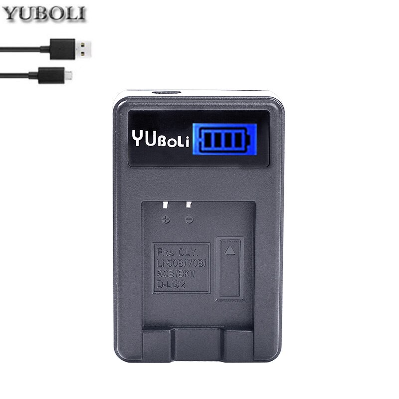 Yuboli 1050 mah slb slb -10a 10a 10a slb batteri + lcd usb lader til samsung hmx -u10 hmx -u100 sl720 hz15w sl310w sl820 hz10w es60: naken laderen