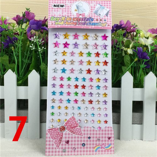 Many Styles Mixed Color Acrylic Rhinestone Crystal Decoration Stickers 3D Baby Kids boys girls DIY Cute Children toys Stickers: 7