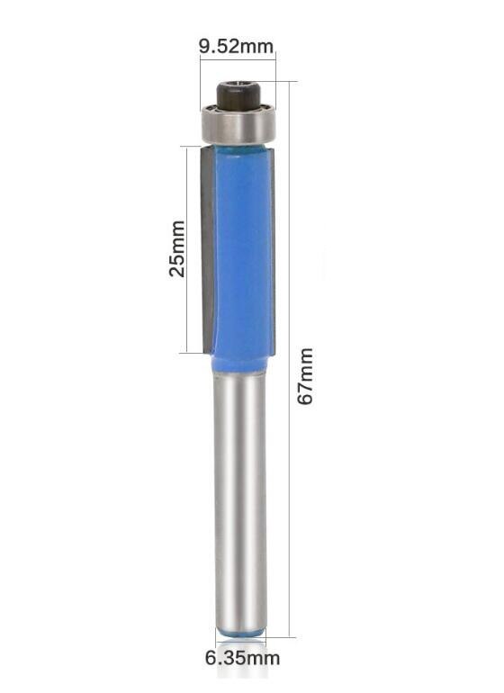 1-4 stuks 1/4 Inch Schacht Houtbewerking Tool Frees Frees Straight Flush Trim Frezen Voor Hout Trimmen snijders: NO3