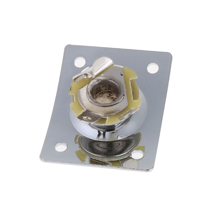 Guitar Jack Plate + Output Socket Chrome Rectangle For Gibson Epiphone