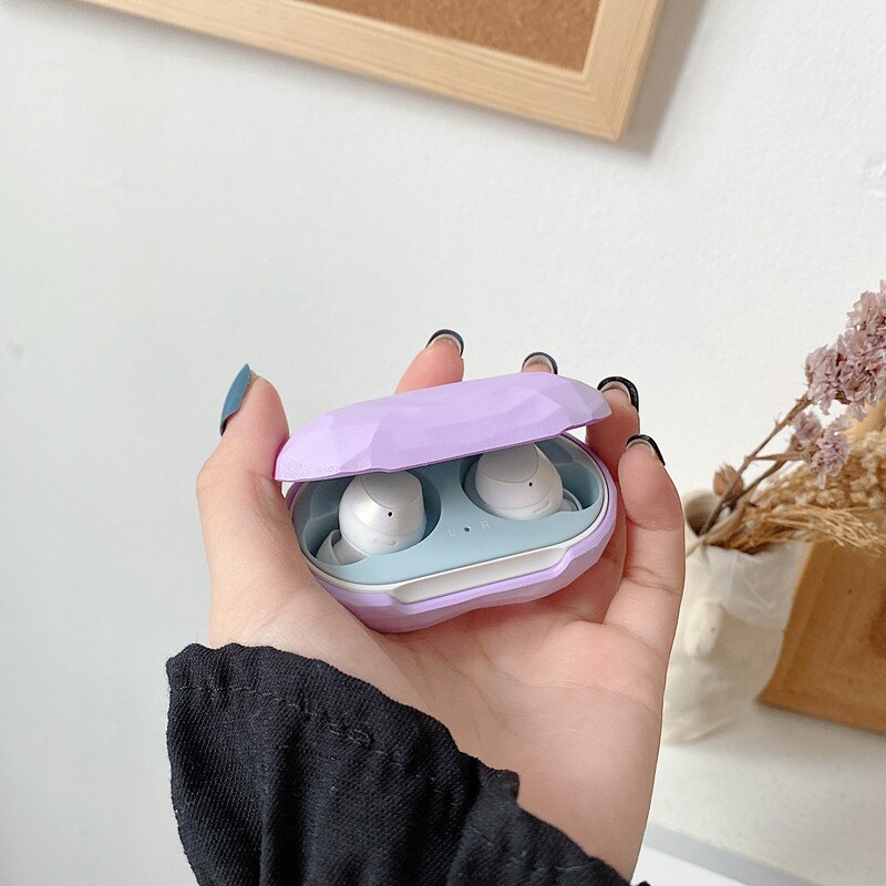 For Samsung Galaxy Buds Plus Solid color Diamond pattern Case Matte Hard Earphone Headset Protective Cover for Galaxy Buds: A1
