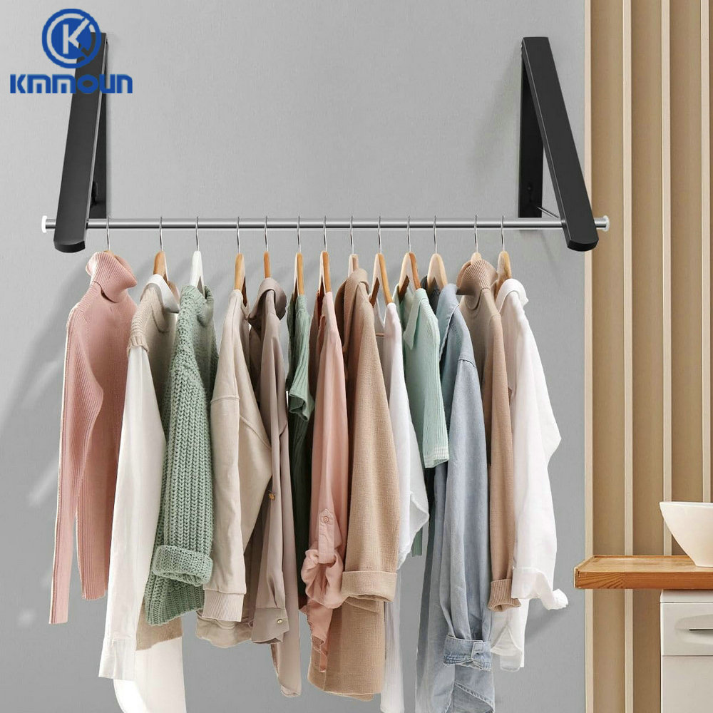 Wandgemonteerde Wasdroger, Opvouwbare Kledingrail Aluminium Stabiliseert Kledinghanger Droogrek Voor Slaapkamer Badkamer Kmmoun