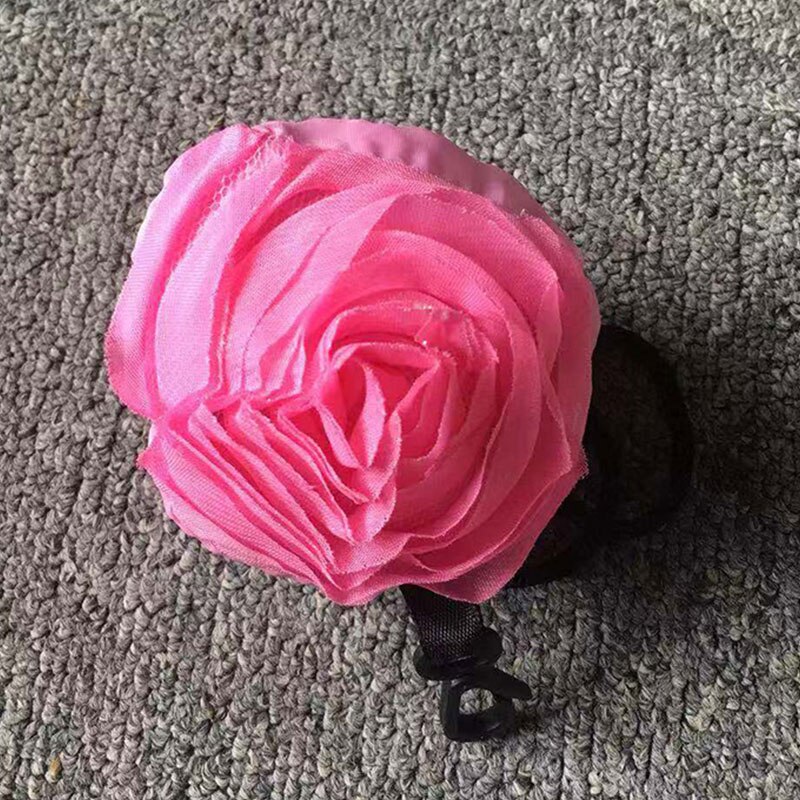 Bolsa de compras plegable, bolsa de hombro de tela Oxford con flores rosas, bolsas de supermercado portátiles ecológicas, bolsa reutilizable para mujeres 1 unidad: Rosa