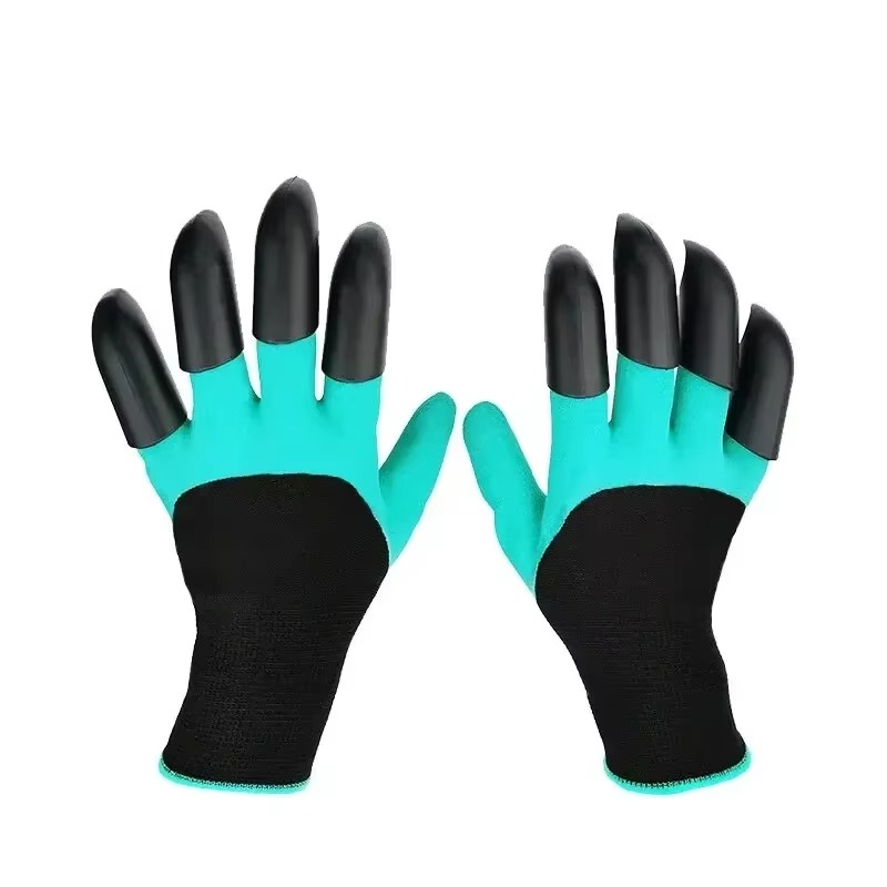 1 Paar Schutzhandschuhe zum Graben und Stechen von Gartenhandschuhen mit Krallen, geeignet zum Gartenarbeiten, Gemüsepflanzen, Blüten: Lila