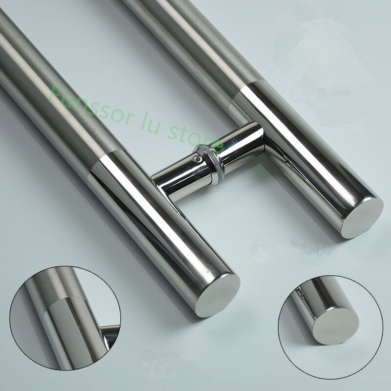 Stainless steel Glass door handle,Brushed/Polishing, H- shape bathroom shower/wooden door handle,diameter 38mm,Glass hardware