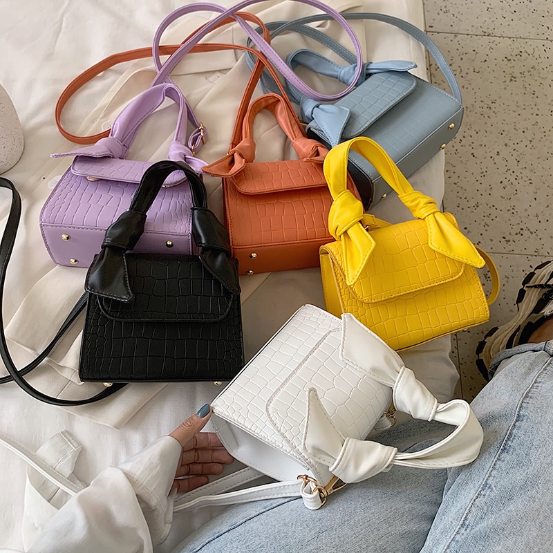 Sacs à bandoulière motif cuir pour femmes, petit sac à bandoulière violet, sacs à main et pochettes avec poignée, 2022