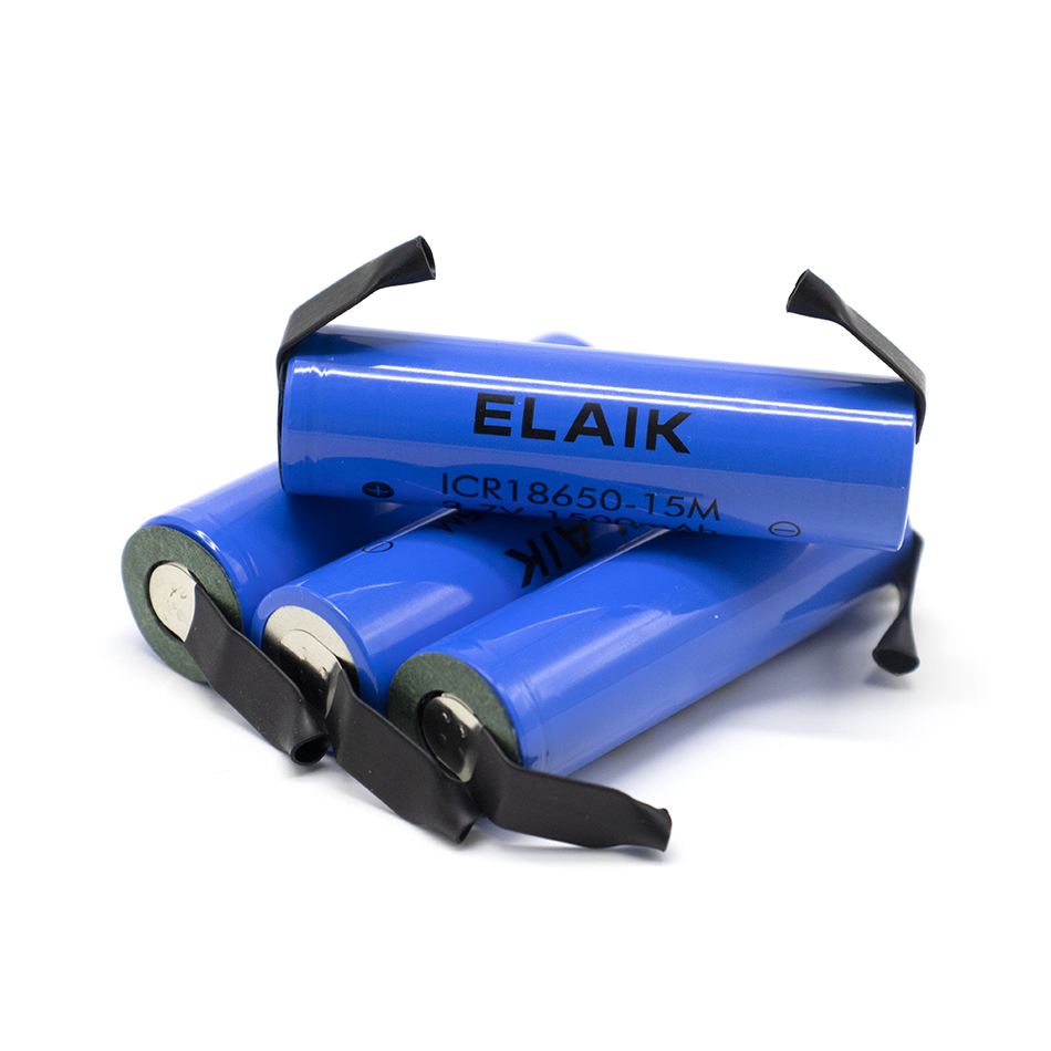 3PCS 18650 3.7V 1500mAh Energy storage rechargeable lithium battery for small flashlight battery Small fan battery 15m-Nickel