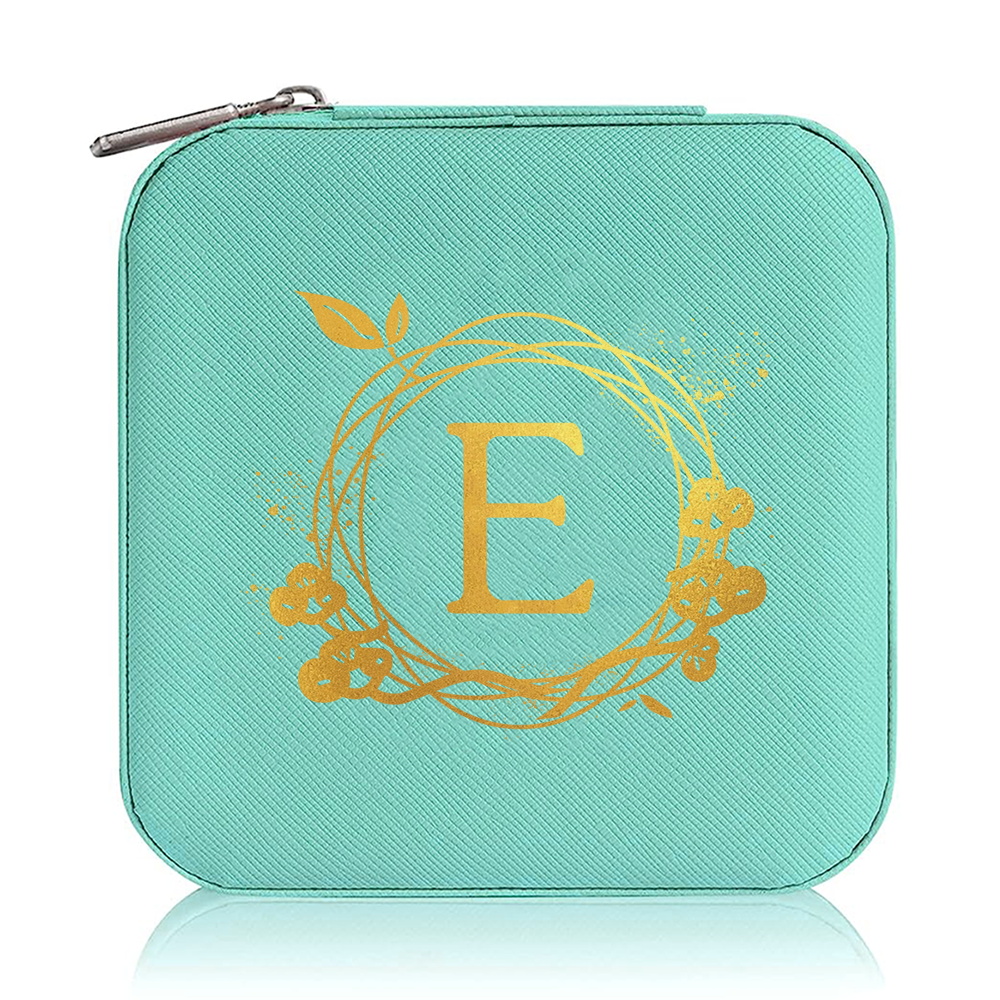 Jewelry Box Ornaments Organizer Display Travel Portable Zipper Storage Case Wreath Printing Series Earring Holder: Clear