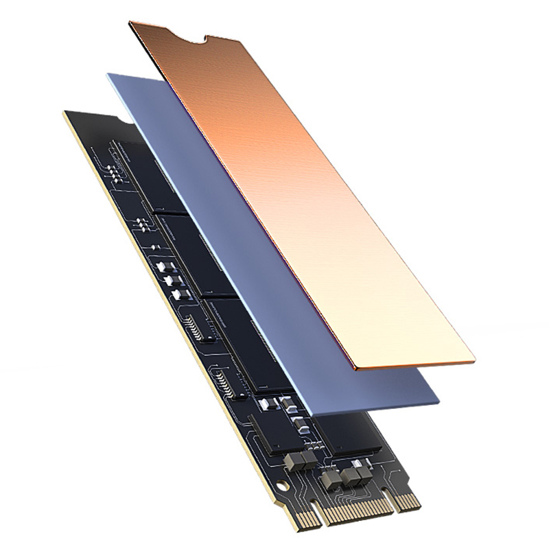 LDPCSJ M.2 NVME SSD Heastink avec Nano tampons thermiques dissipateur de chaleur en cuivre coussin thermique de refroidissement pour M2 2280 SSD dans l'ordinateur portable