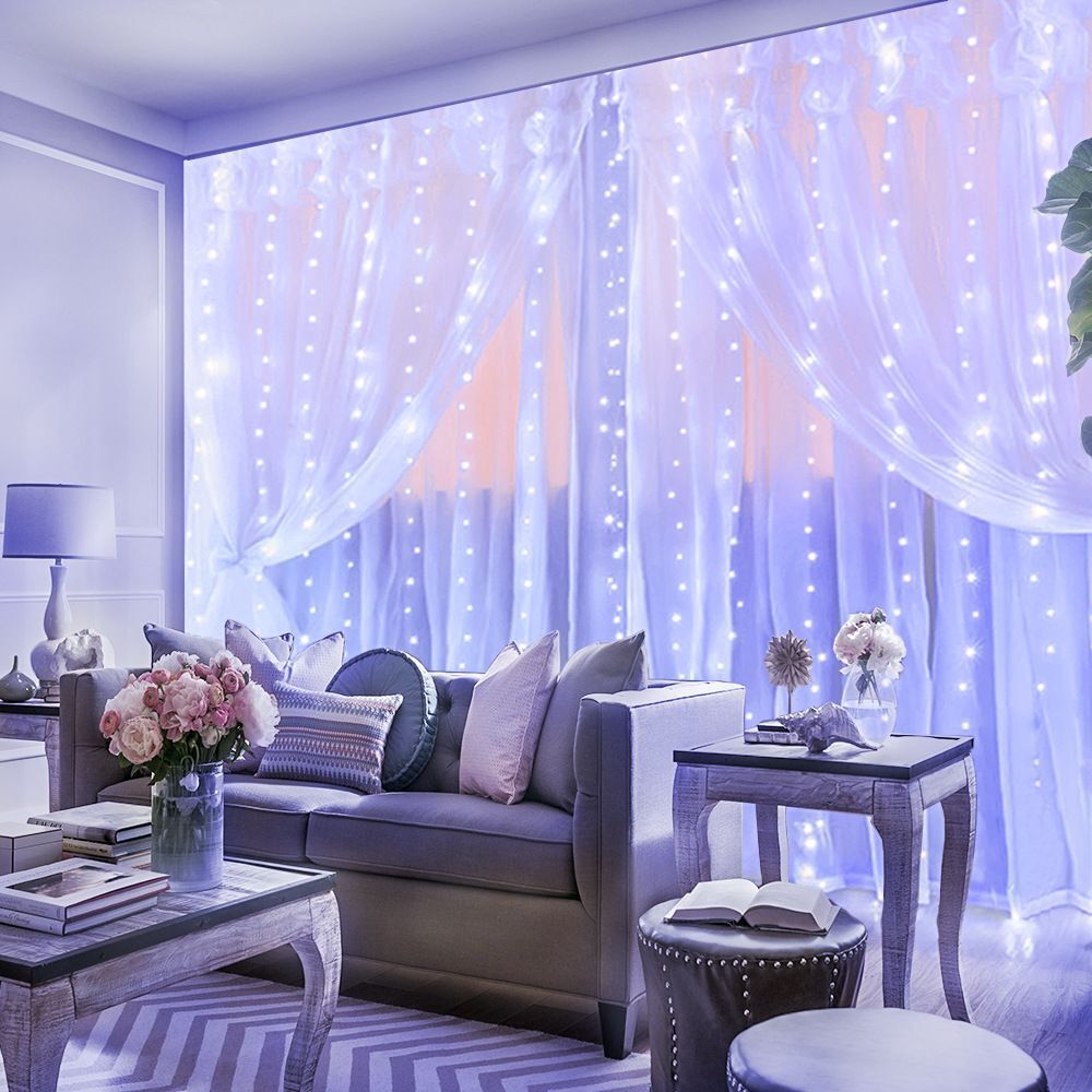 6M x 3M 3M x 3M Gordijn Lichtslingers USB Power LED Fairy Light Venster Nieuwjaar 2025 Garland Led-verlichting Kerstdecoratie