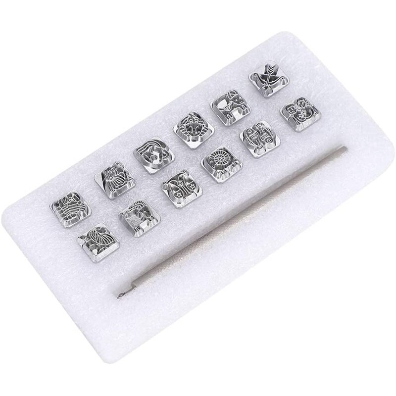 Stempelen Punch Tool Diy Leather Craft Stamper + 1Pc Handvat